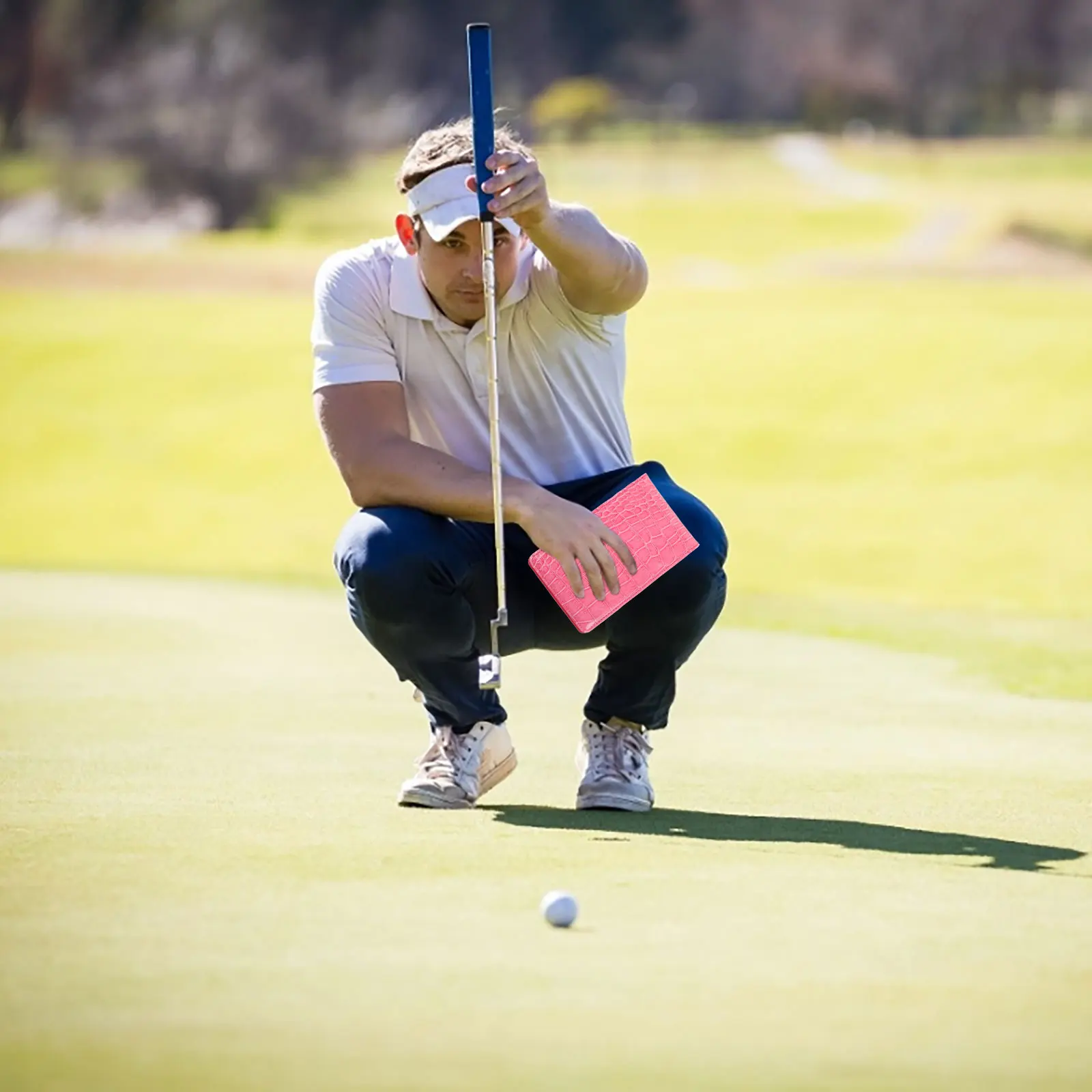 

Convenient Pink Crocodile Pattern Golf Scorecards Book Easy To Carry Score Keeping Notebook Stylish Golfing Score Notepad
