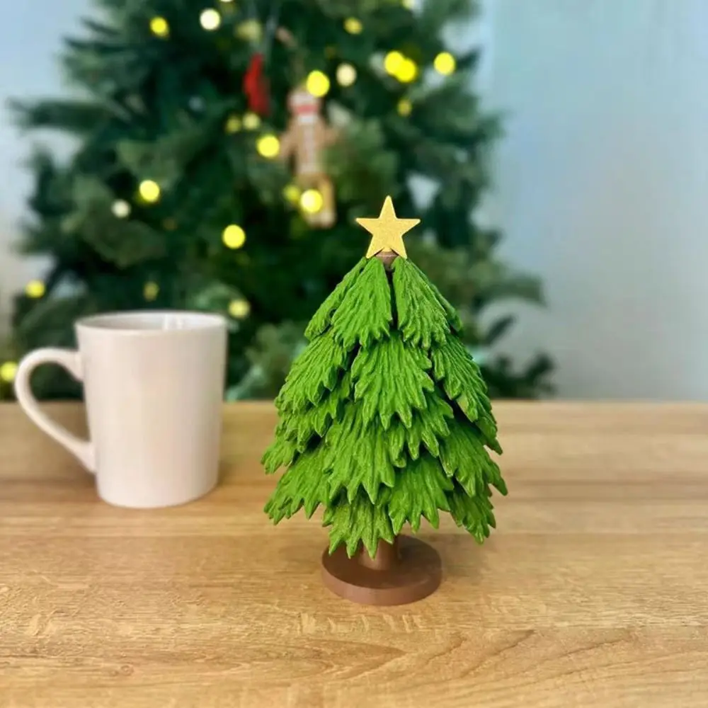 

Tree-shaped Christmas Tree Coaster Press Foldable Christmas Tree Quirky Toys Ornament Anti-scald Leaf Base Cup Mat Children Girl