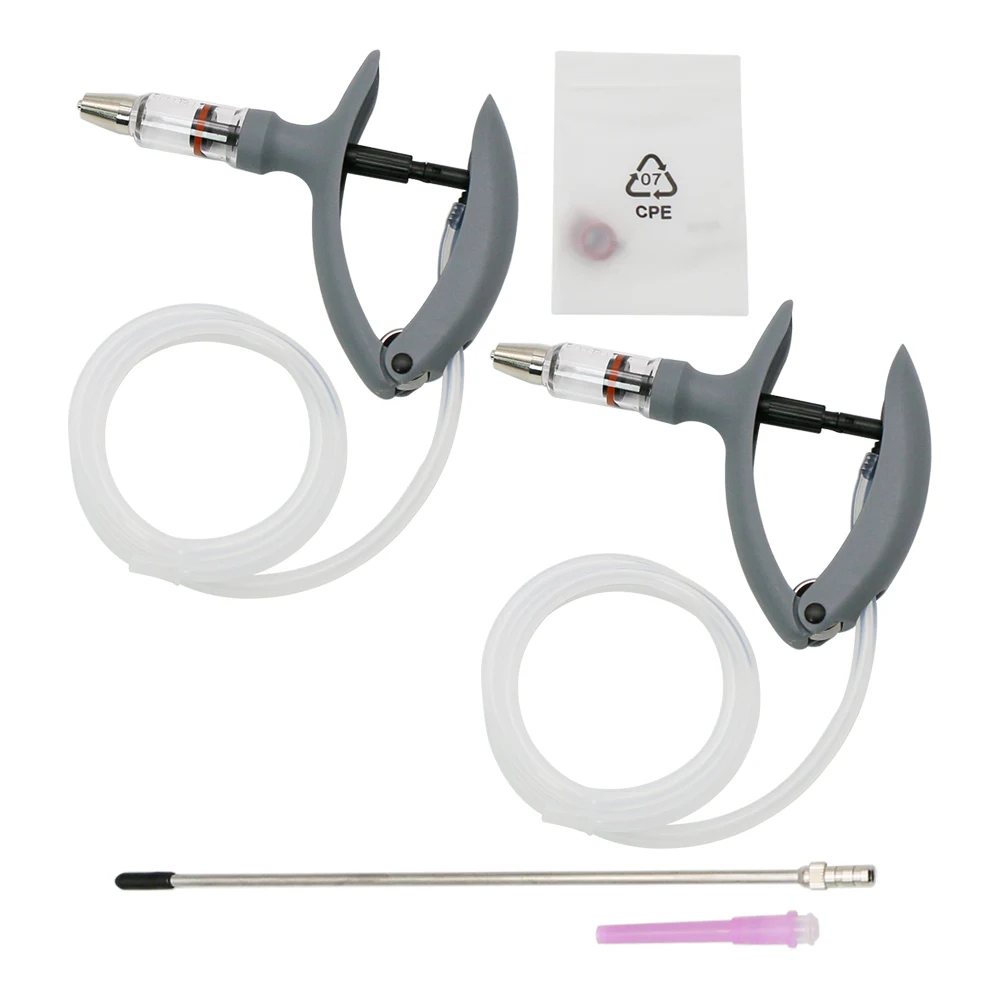 1 Pc 2ml / 5ml Animal Continuous Syringe Veterinary Injection Catheter Chicken Feeding Vaccine Device Free Needle Farm Tool