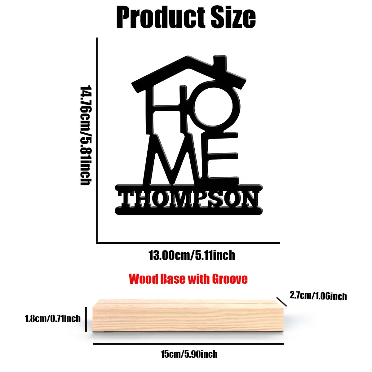 1Pc Csutom Home House Shape Wooden Base Metal Art Ornament,Home Office Hotel Cafe Club Decor,Ideal Gift for Family Friends