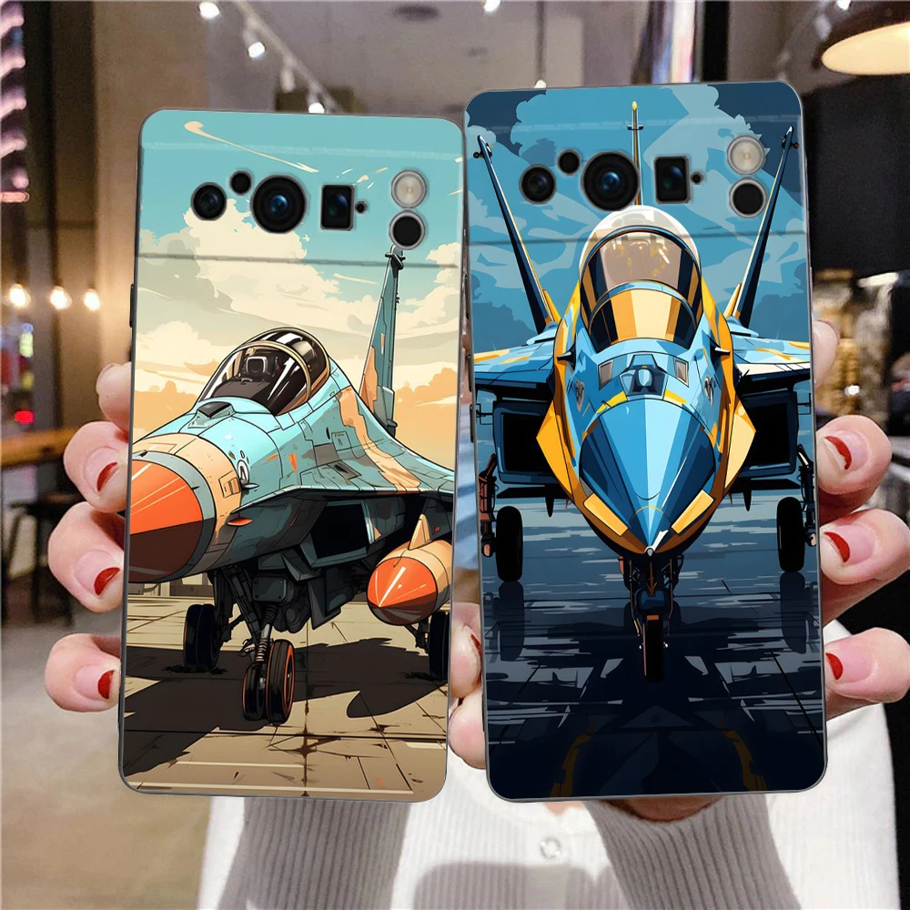 Sky Jet Fighter Phone Case Cover for Google Pixel 9 8 7 6 7A 6A Pro 5G Shockproof Silicone Soft 8 Pro 5G Shell Capas Fundas Bags