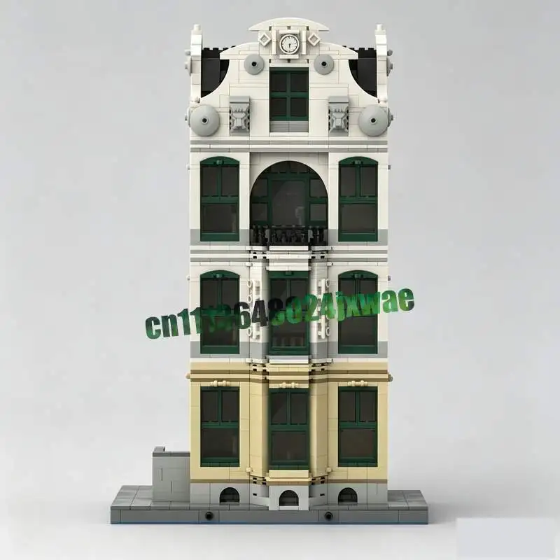 1383PCS Bay Window Canal House MOC Model Custom Puzzle DIY Assembly Building Blocks Toy Popular Gift Street Collection Display