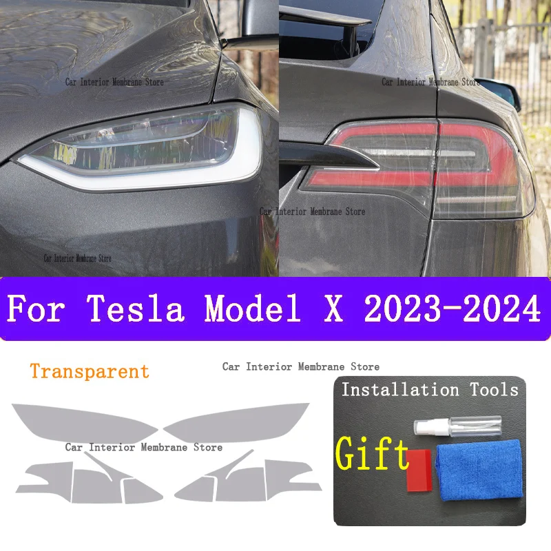 

Для TESLA Model X 2023 2024 ТПУ автомобильные Внешние фары Защита от царапин защитная пленка Налобные фонари Ремонт Наклейка аксессуары установка