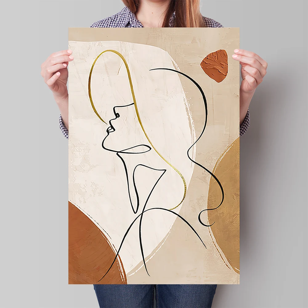 Morandi Style Abstract Woman Wall Art Canvas Painting Canvas Print Poster Home Decor Items Illustration Decoration Bedroom