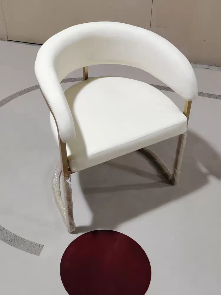 

Interior Decoration Home Hotel Restaurant Dining ChairRestaurant Furniture Foshan Backrest Armchair PU Leather Stainless Steel