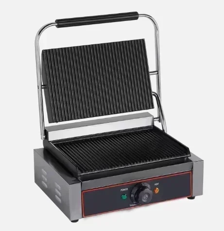 Commercial Single Head Electric Panini Press Sandwich Maker Contact Grill Toaster For Catering Kitchen Use