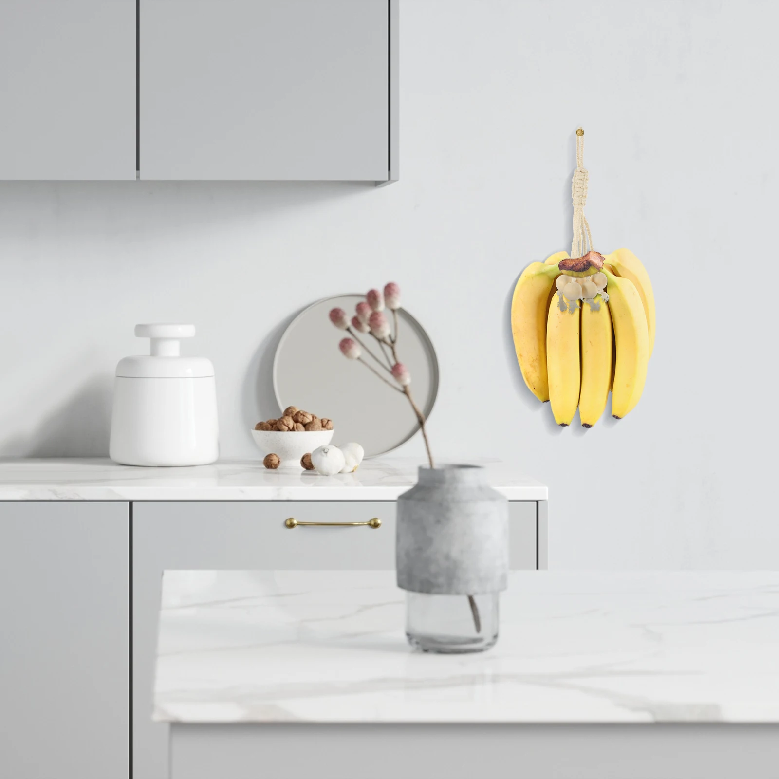 

Banana Storage Hanging Kit Cotton Rope Handwoven Organizer For Kitchen Cabinet Fruit Holder Macrame Hanger Vegetable Storage