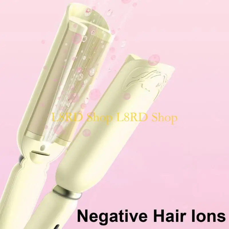 L8RD 2Barrels Ceramic Hair Waver,Beachy Waving Wand Hair Iron,Anti-Scald Hair Crimper - view 2