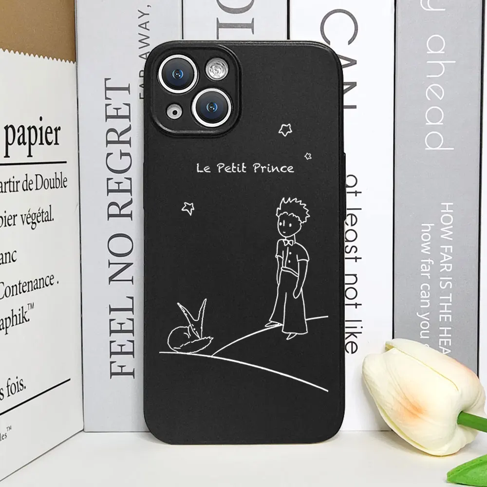 Cartoon Little Prince Anime Space Phone Case for Apple IPhone 15 14 13 12 11 Pro MAX Mini SE20 XS XR X 7 8 Plus Soft Black Cover