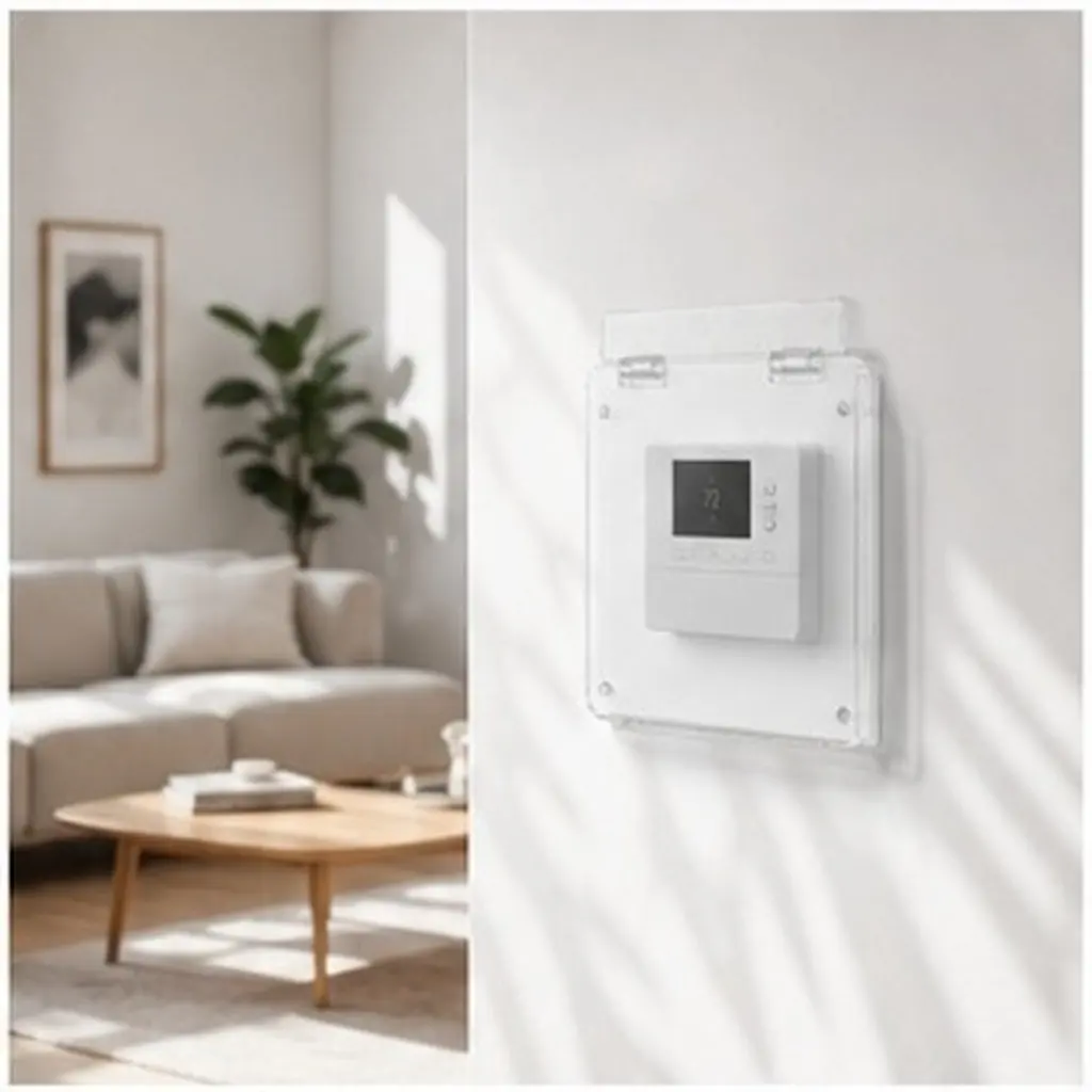 2Pcs Clear Thermostat Cover Plastic Hinged Design Anti Tamper Central Air Conditioner Control Panel Guard Transparent Shield