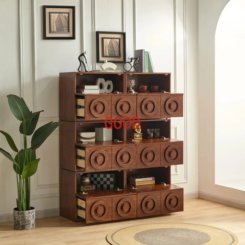 Household Square Box Cabinet Dining Side Storage Organizer Entrance Cabinet