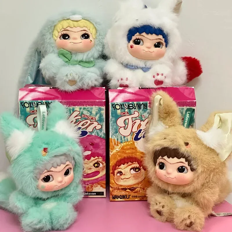 

Bandai Wakuku слепая коробка, плюшевая подвеска, серия «Лиса и кролик», озорный дневник...Рождественский подарок на день рождения, милый орнамент, загадочная коробка