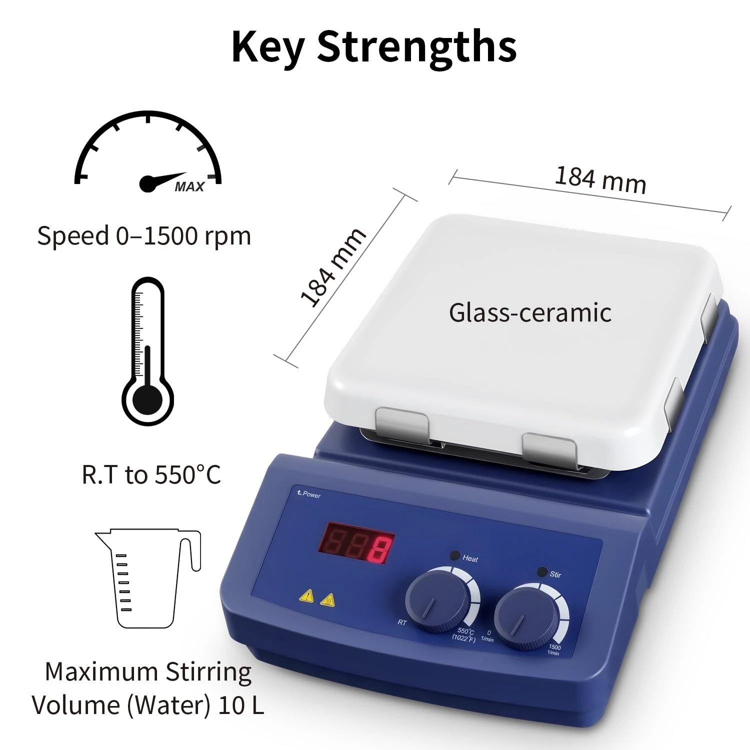 MS7-H550-S Hotplate Magnetic Stirrer 550℃ 1500rpm Laboratory Mixer with Hotplate Stirrer