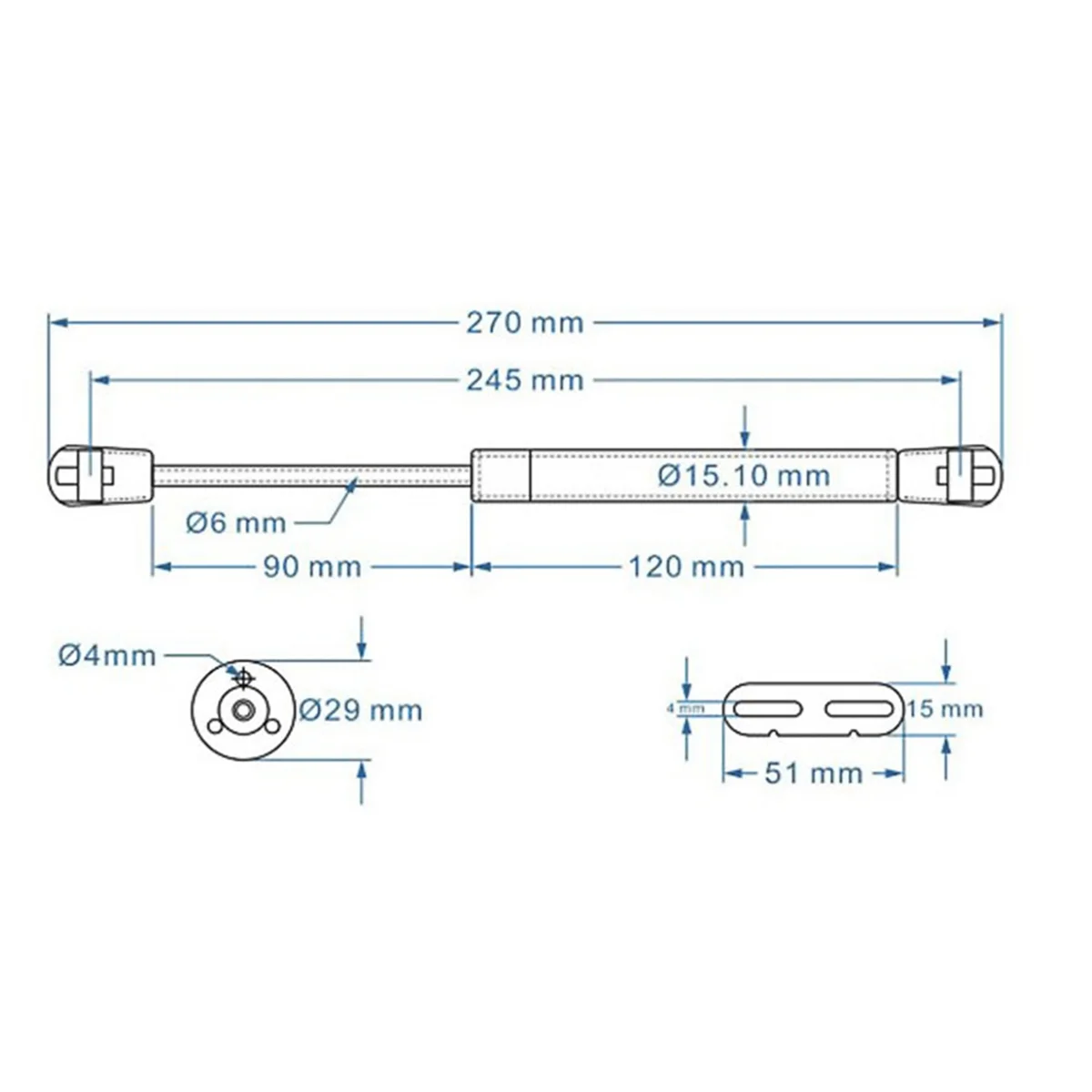 Kitchen Cabinet Door Stay Soft Close Hinge Hydraulic Gas Lift Strut Support Pressure 80N