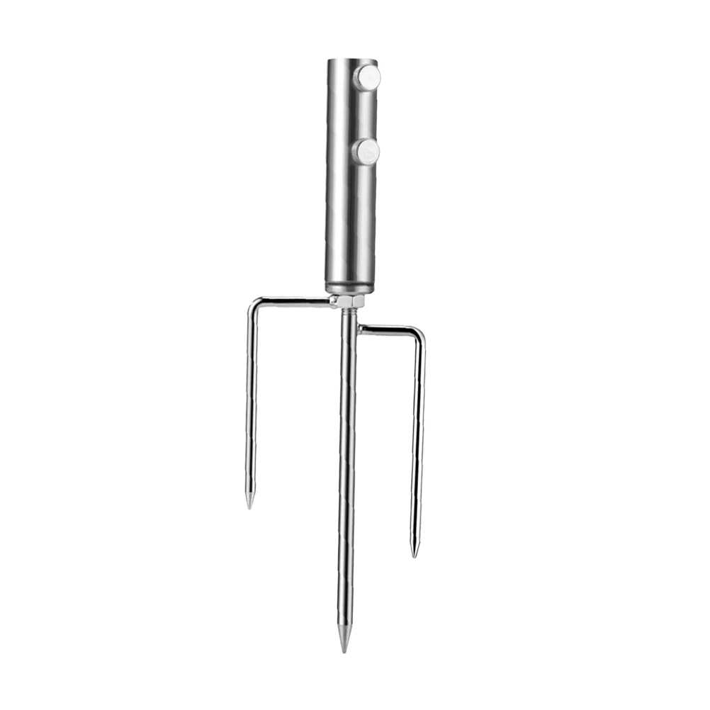 

Umbrella Holder Beach Umbrellas Sand Anchor Fishing Stand Base Thicken Stainless Steel Wind Resistant Three Legged Design