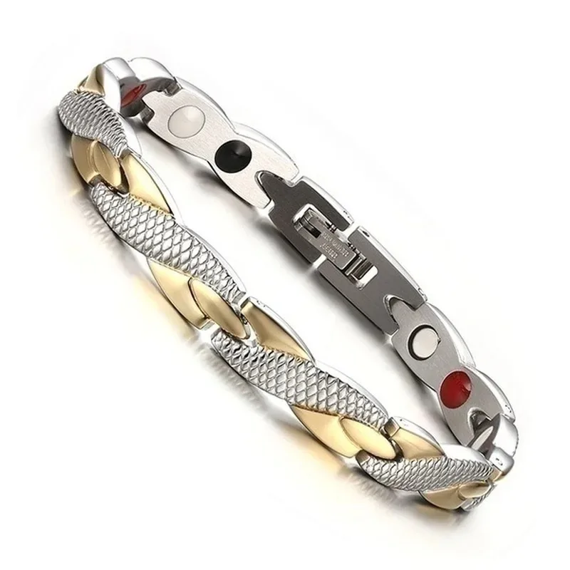 Magnetic Bracelet For Women Health Sliming Blood Pressure Stainless Steel Bio Energy Bracelet Femme Reilef Arthritis