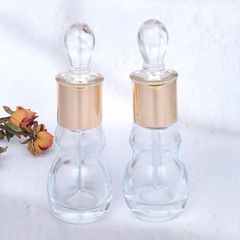 Perfume Dropper Bottle 12ml Empty Refillable Car Perfume Bottle Gift Vintage Crystal Essential Oil Stopper Bottle Portable