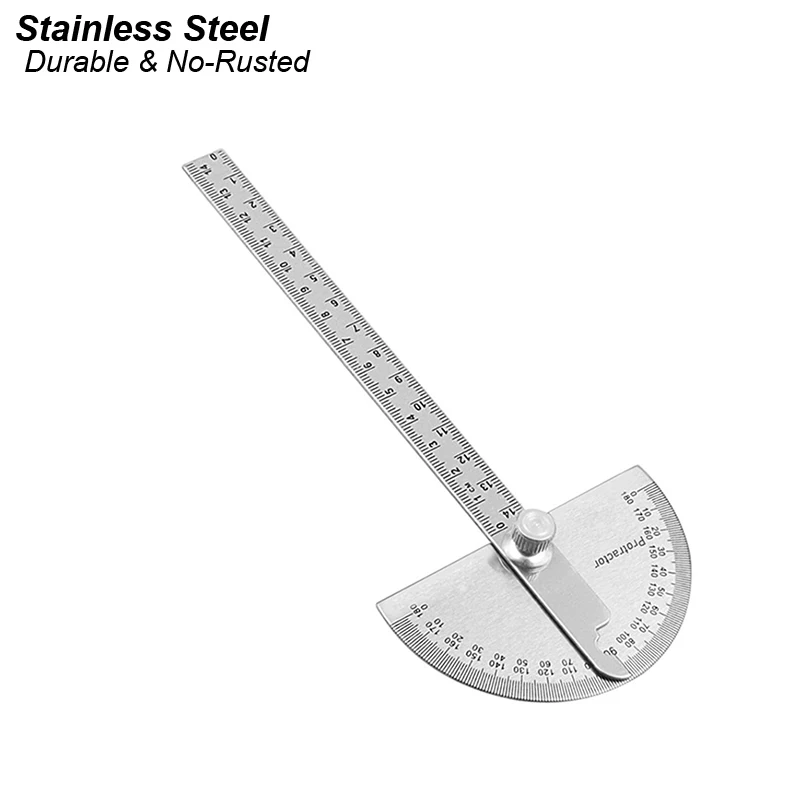Protractor Angle Meter Measure Ruler Stainless Steel Metal Finder 180 Degree Guage Goniometer Woodworking Measurement Tool 14CM