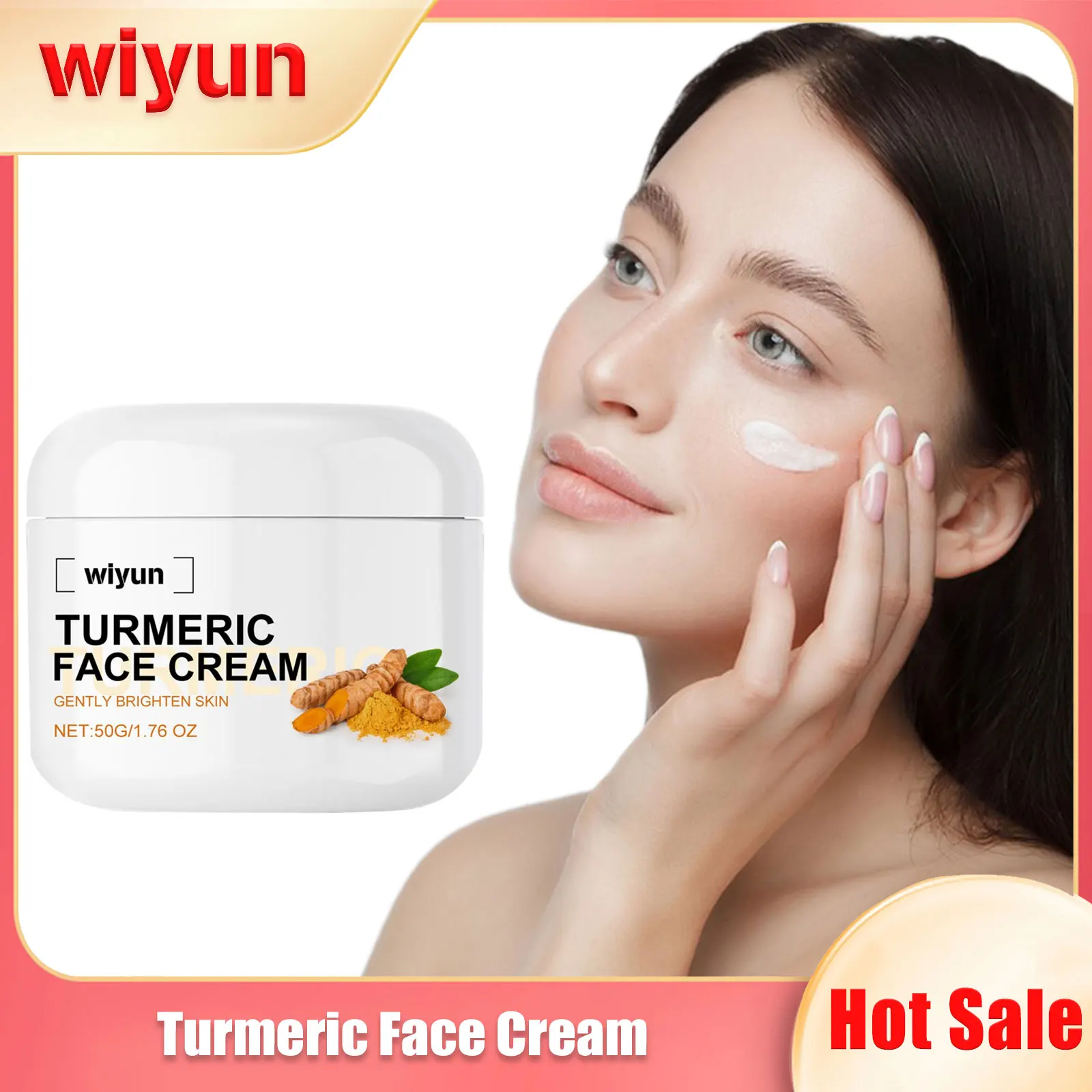 

Turmeric Face Cream Reduce Fine Lines Organic Brightening Facial Repair Moisturize Hydrating Improves Damaged Lighten Skin Care