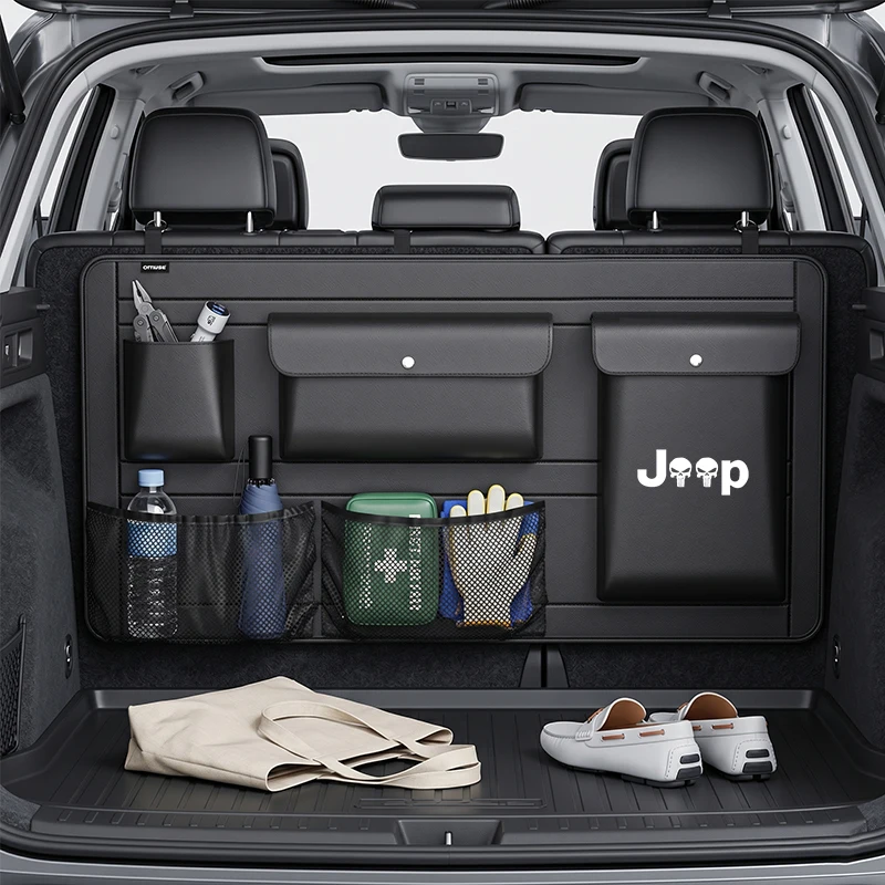 For Jeep SUV Wrangler Grand Cherokee Compass Patriot Liberty Commander Avenger Wagoneer Recon Jeepster Car Trunk Storage Bag
