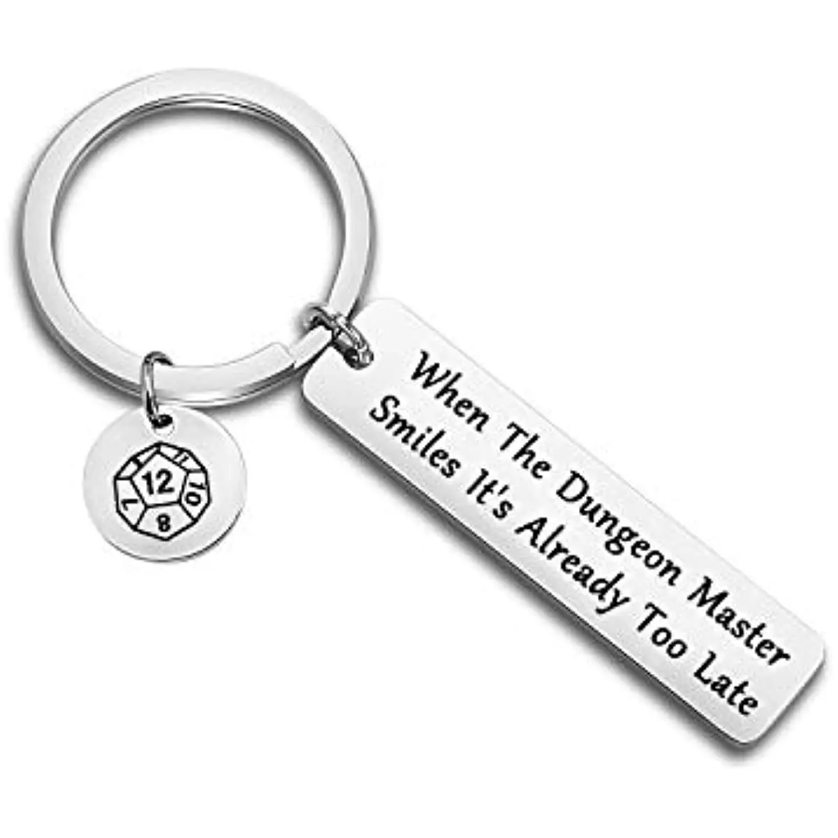 When The Dungeon Master Smiles It's Already Too Late Keychain Funny DND Gifts for Dungeon Master Fan D&D Gamers Boyfriend Gifts