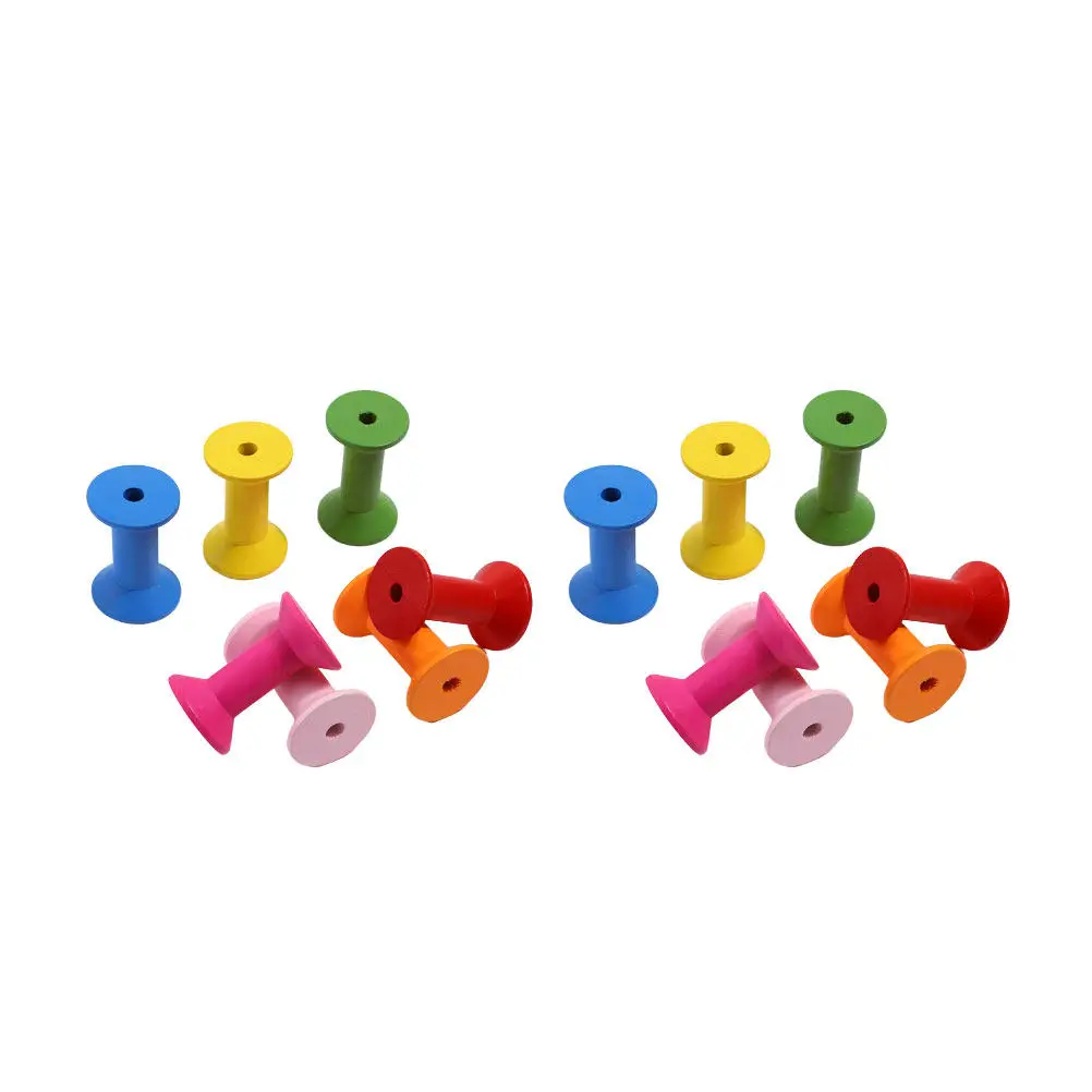 

20Pcs Wooden Spools Hourglass Shape Craft Spools for Thread Twine Cord Wire Bobbin Winding DIY Home Decor Sorting Activities