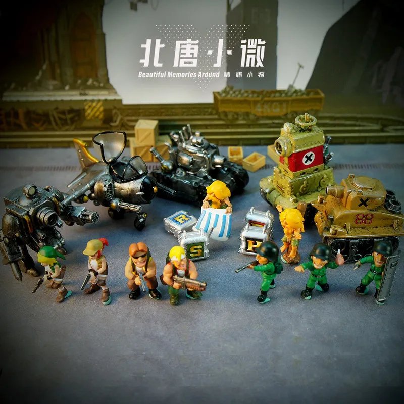 Figuras de acción de Metal Slug a escala 1/64 de Beitang Xiaowei, modelo en miniatura para exhibición de colección para coleccionistas adultos.