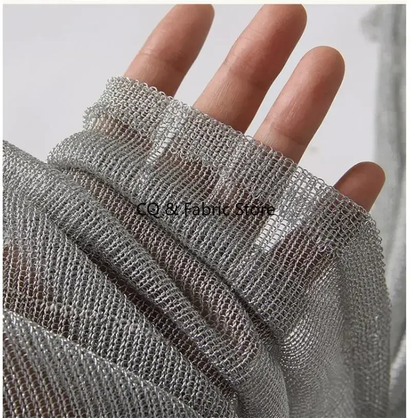 부드러운 니트 메탈 텍스처 원단 가벼운 드레스 제작 디자이너 원단 DIY 재봉 액세서리 미터 단위 판매