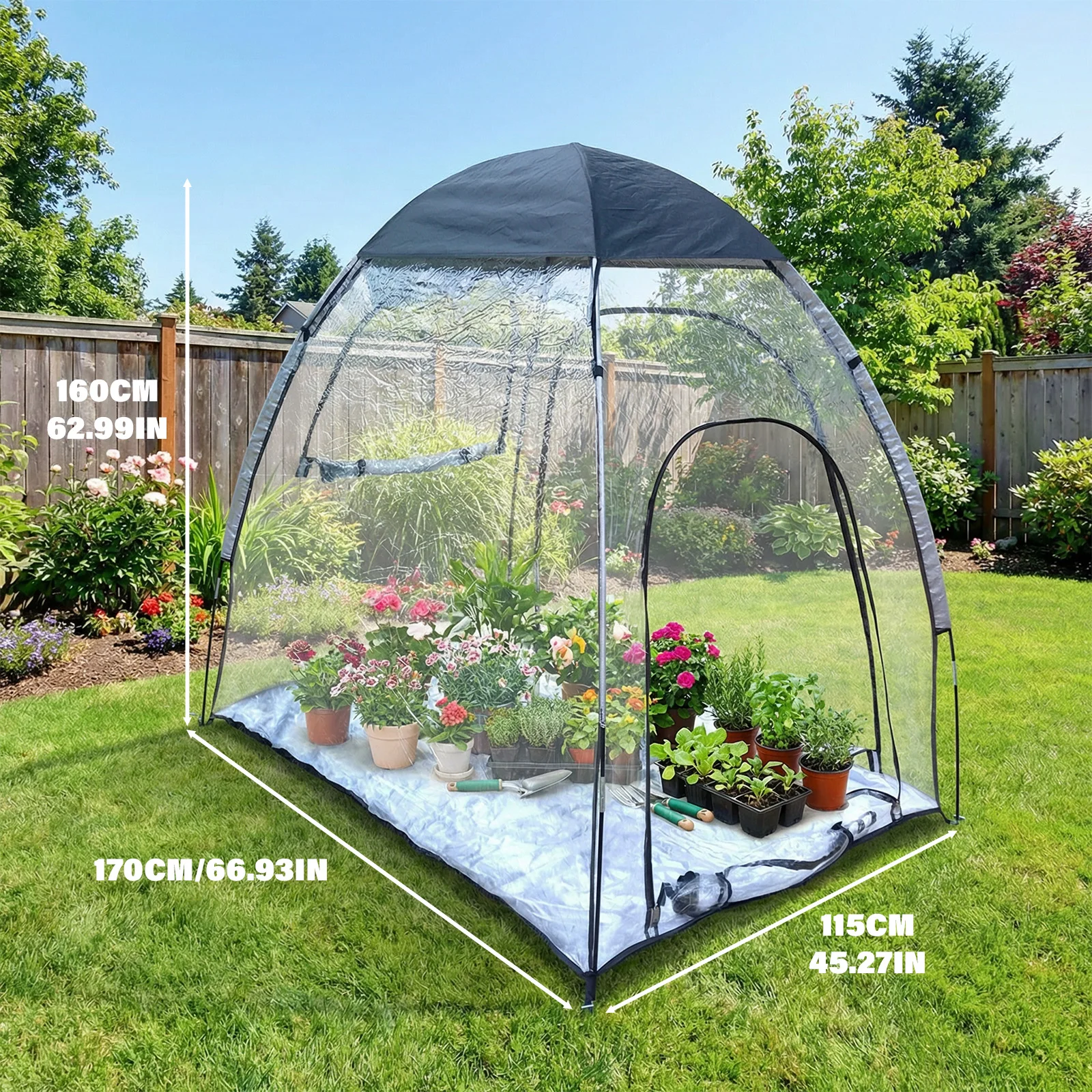 1 Pack Transparent Plant Shelter Tent, Mini Greenhouse, Portable Foldable Garden Tent for Balcony Planting