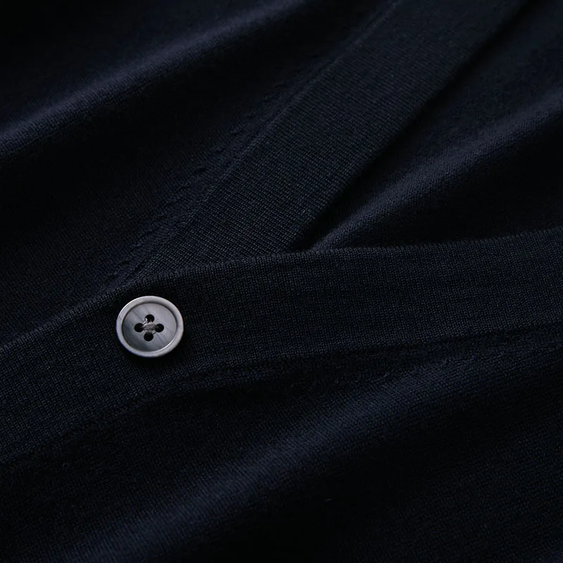 

Spring Autumn Men's Fine-spun Wool Sweater Smart Casual Wool Cardigan 100% Merino Wool Knitwear V-Neck Wool Shirt Top