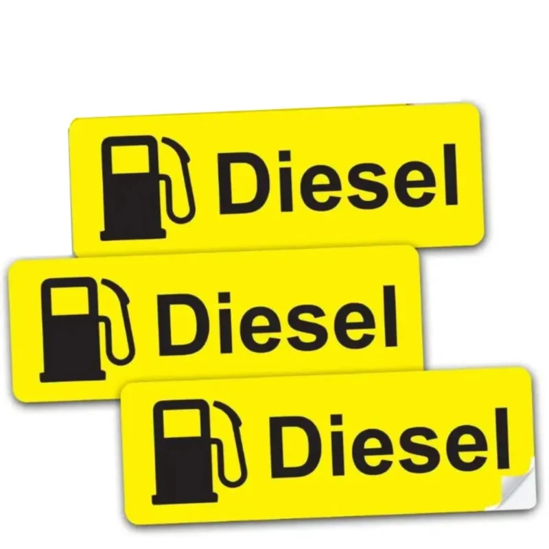 Diesel Stickers Set of 3 - Self-adhesive Waterproof Diesel Stickers for Fuel Tank Covers and Tanks