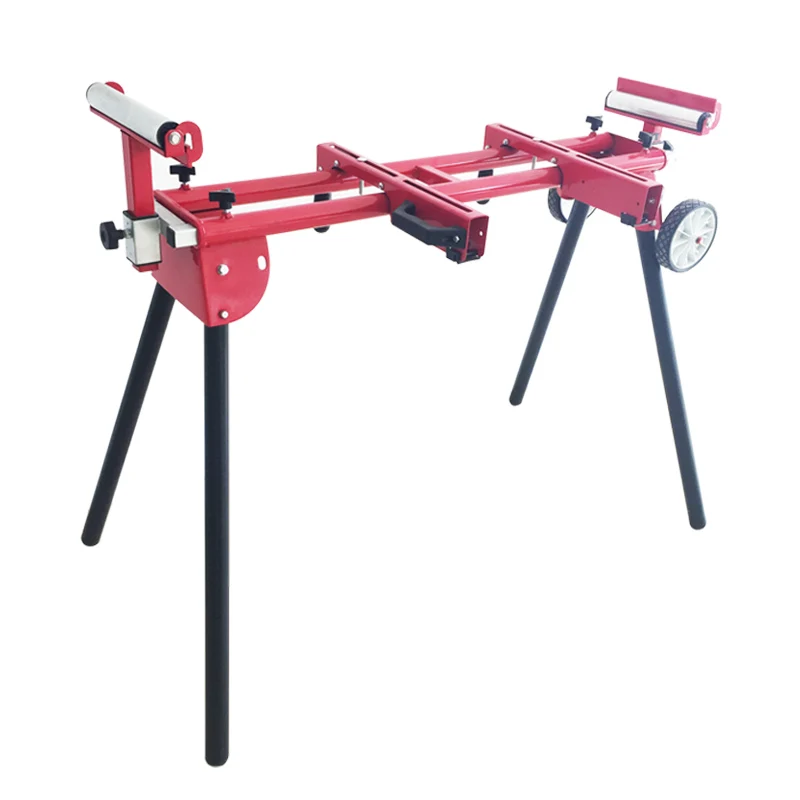 Universal dobrável rolamento dobrável Miter Saw Stand, Quick Anexar, Compacto e Portátil com Trilho de Extensão e Rolos