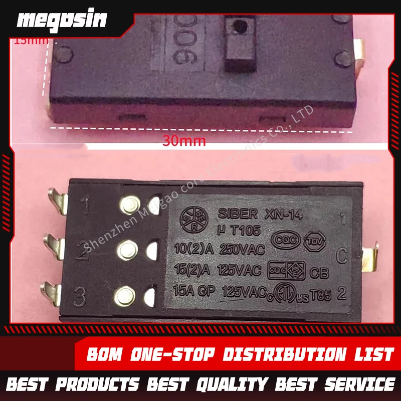 1~5pcs/lot XN-14 switch 4-pin 3-position plug/bend pin hair dryer switch air duct switch 4-pin 3 times 10A