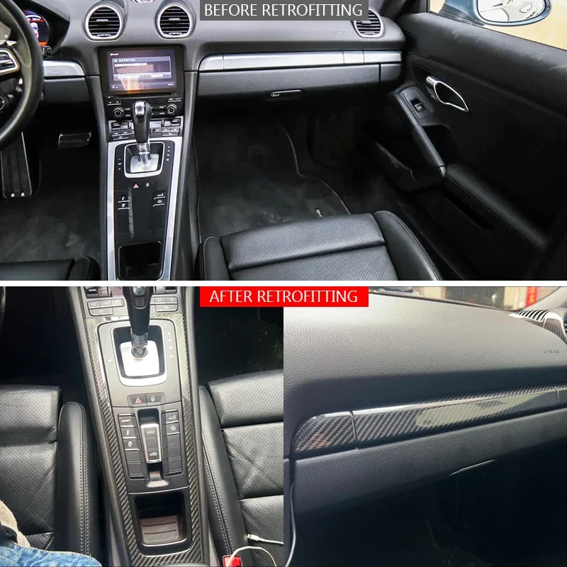 2015-2023 Car Interior Upgrade Carbon Fiber Interior Modification Parts Complete Set of Interior Patches Suitable for 718!