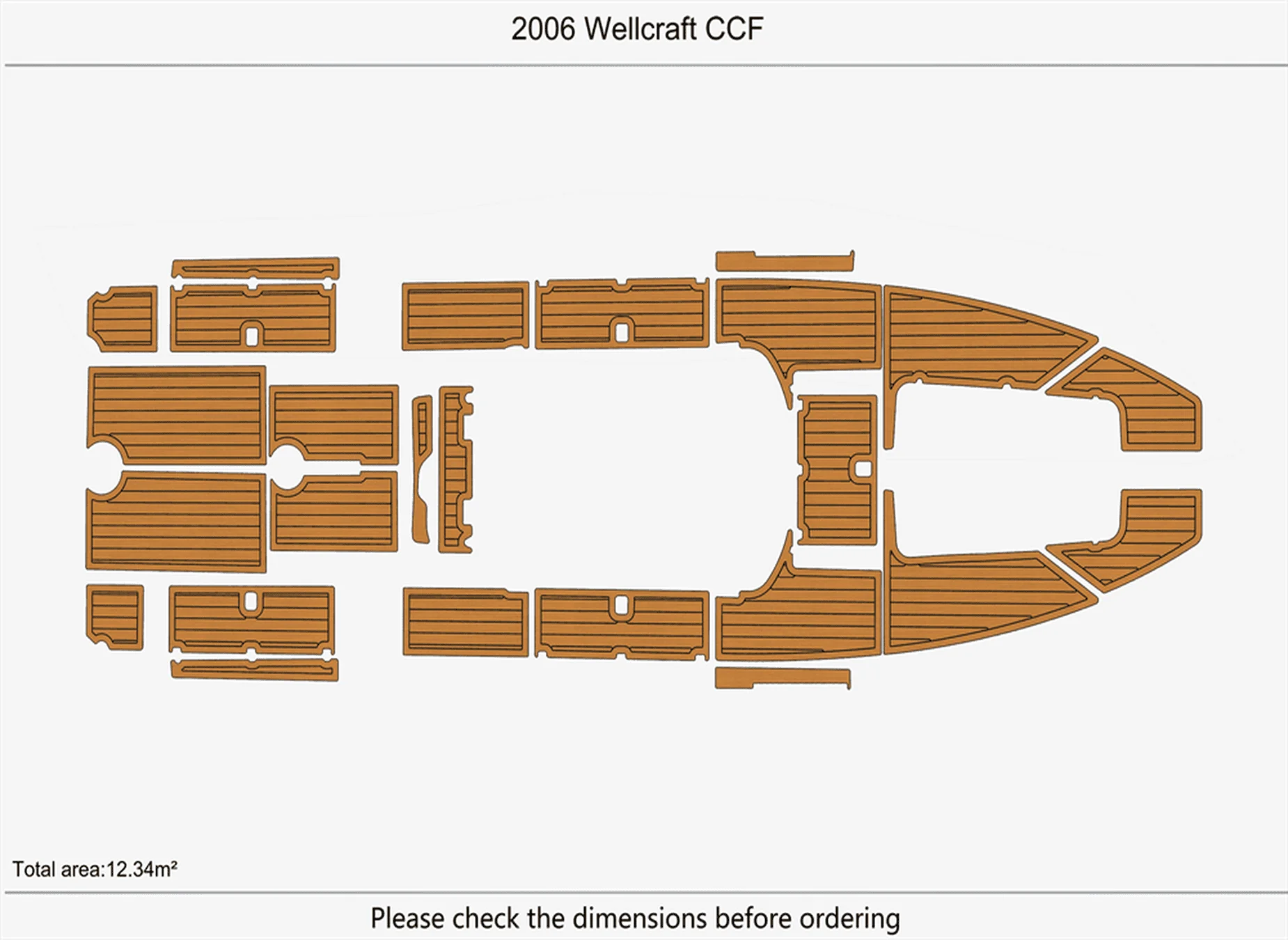 Non-Slip EVA Faux Teak Marine Mat Self-Adhesive 6mm Yacht Cockpit Pad for 2006 Wellcraft CCF Boat Decking Easy Install