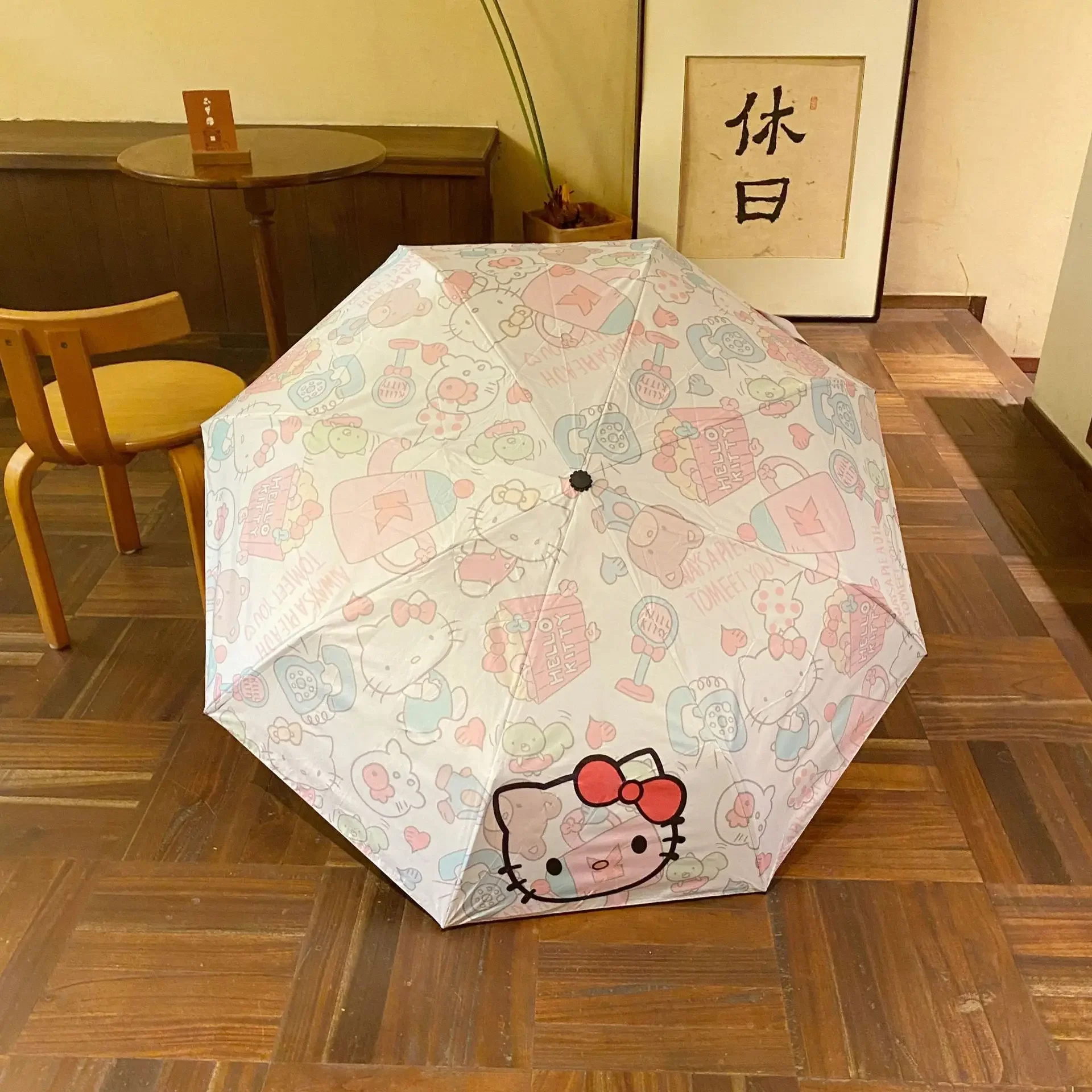 Sanrio Fully Automatic Umbrella Hello Kitty Sunshade UV Protection Sunny Day Rainy Day Dual-purpose Kawaii Sunshade Umbrella