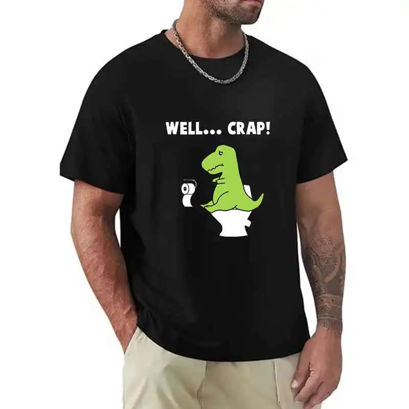 

Забавная футболка с рисунком динозавра из мультфильма, футболка с круглым вырезом, футболка унисекс, модный топ для отдыха с короткими рукавами, мужская и женская летняя футболка