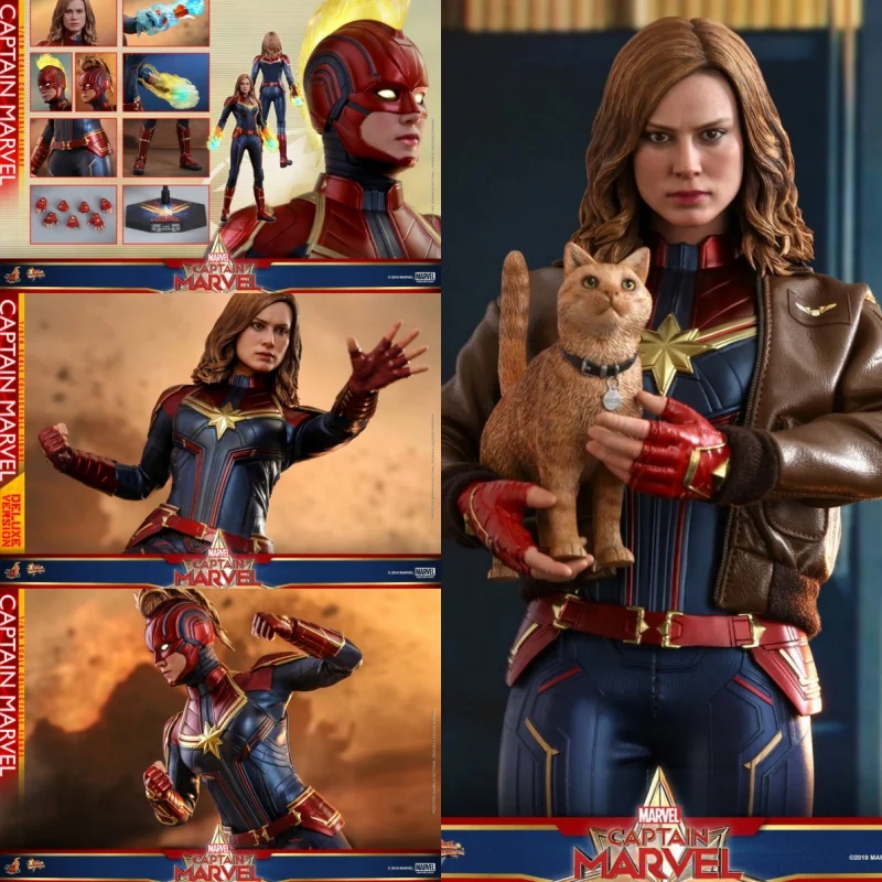 

2025 Original Hot Toys Captain Marvel Action Figure The Avengers 1/6 Ht MMS522 Anime Figure Deluxe Edition Models Toy Collection