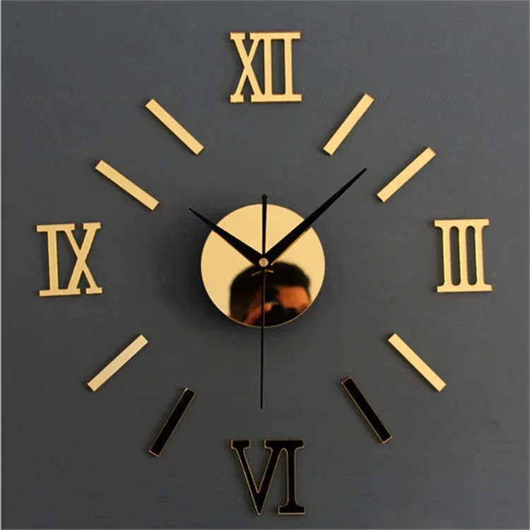 

High-grade Thick Silver/Glod Mirror DIY Combination Wall Clock