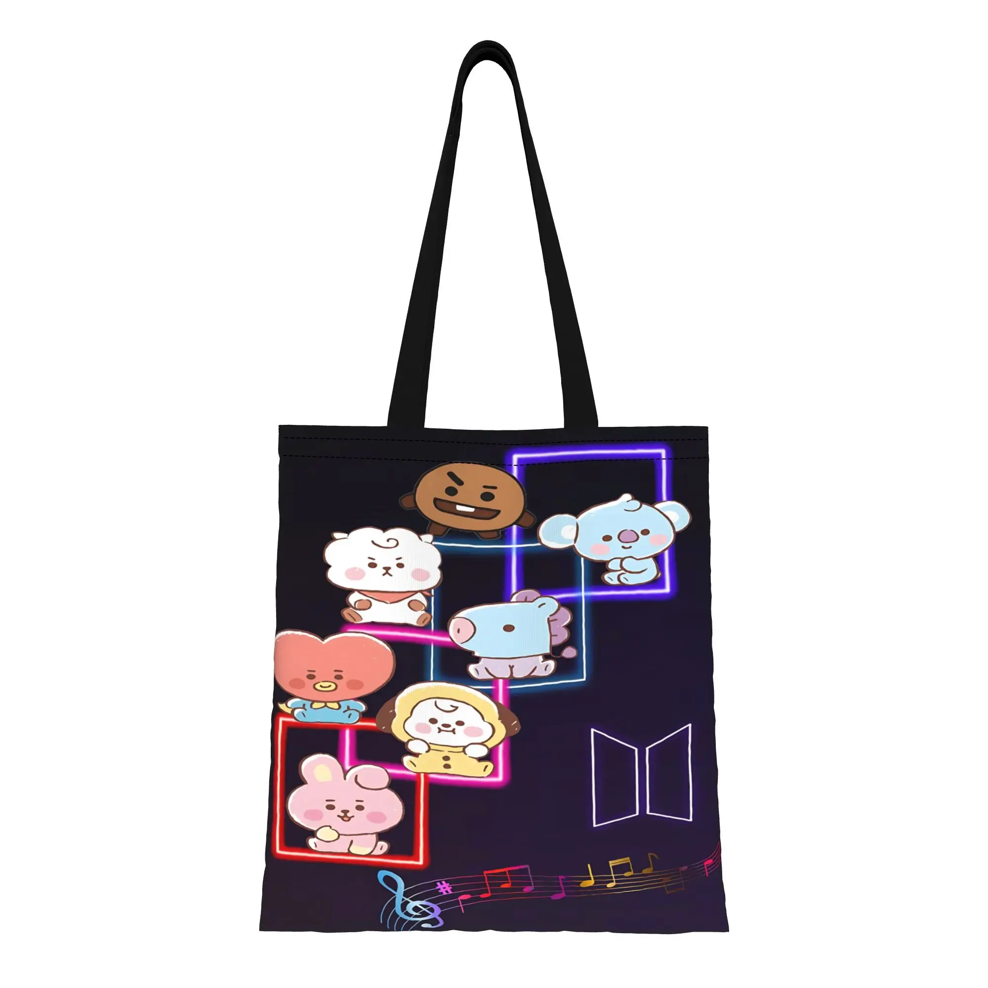 

Сумка-тоут Ita Bag для школы, большая вместимость, в стиле Y2K, с мультяшным принтом, для фигурок Funko Pop, холщовая, складная, с шикарным узором, подарки