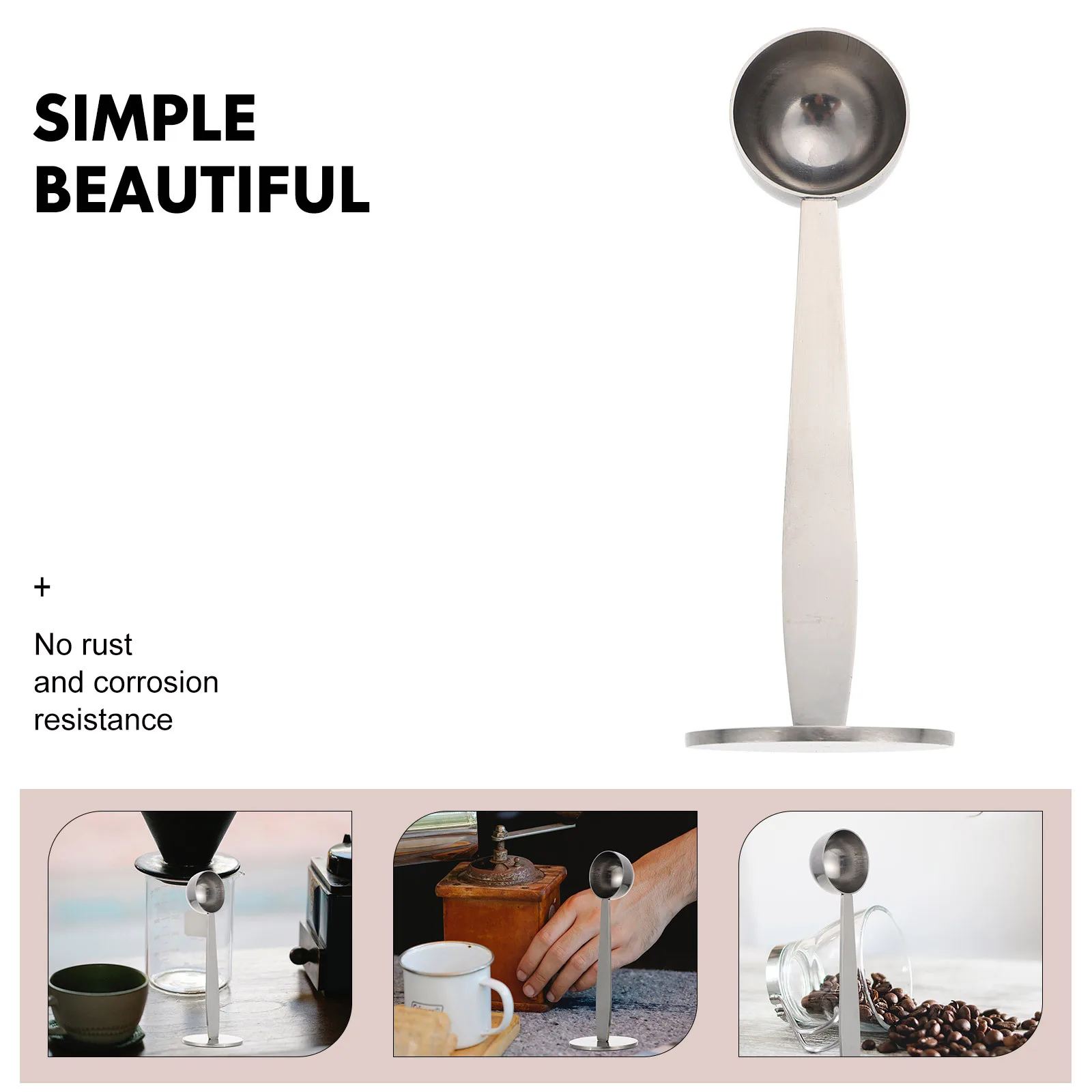 

Coffee Tamper Spoon Stainless Steel Multipurpose Dual Use Coffee Bean Press Presser for Home Shop