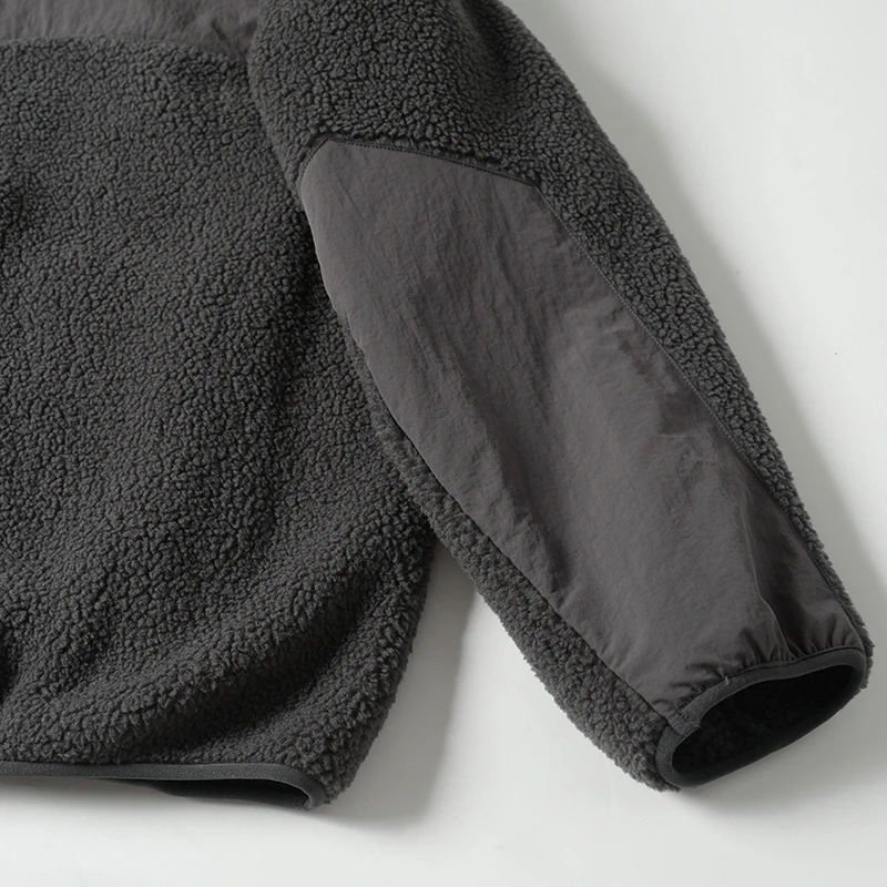 Giacca in pile di pelle di agnello con colletto rialzato e maniche lunghe, abbigliamento caldo in cotone, giunture alla moda, nuovo stile invernale