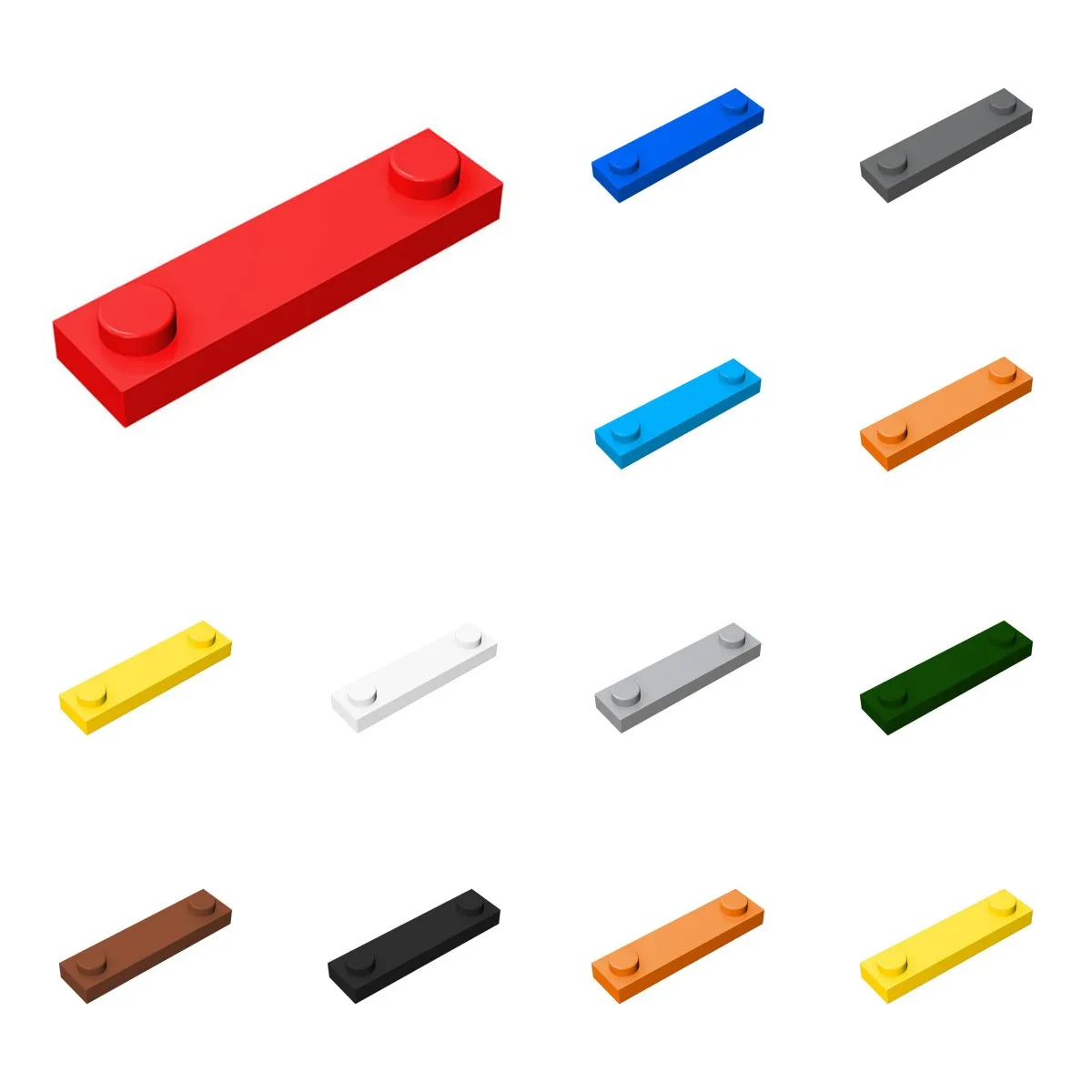 50pcs 92593 Modified 1 x 4 with 2 Studs Bricks Collections Bulk Modular GBC Toys For Technical MOC DIY Building Blocks Compatibl