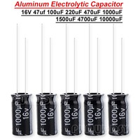 1000uF 16V Aluminum Electrolytic Capacitor 8*16 47 100 220 470 1000 8x16mm 1500 4700 10000uf 4*7 5*7  6*7 8*12 16*30 10*20 13*25