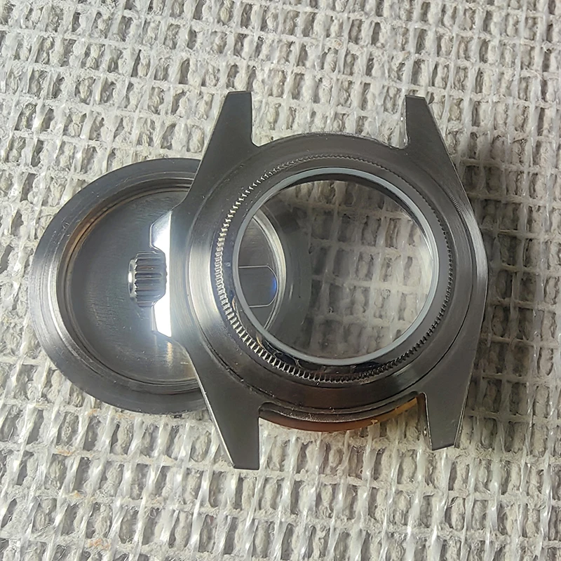 40MM Silver+Gold Case Accessories NH35A Sapphire Glass Gold Ceramic bezel with NH34/35/36 Movement Transparent Back