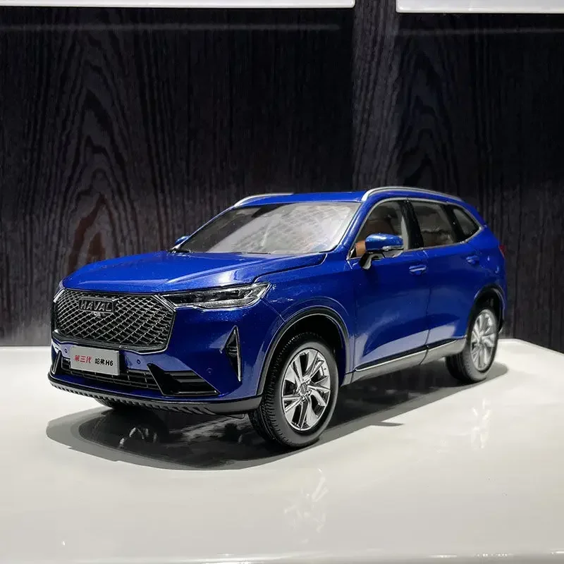 1:18 GWM HAVAL H6 trzecia generacja 2021 aluminiowy Model samochodu dekoracja stołu prezent dla dorosłych niebieski czerwony