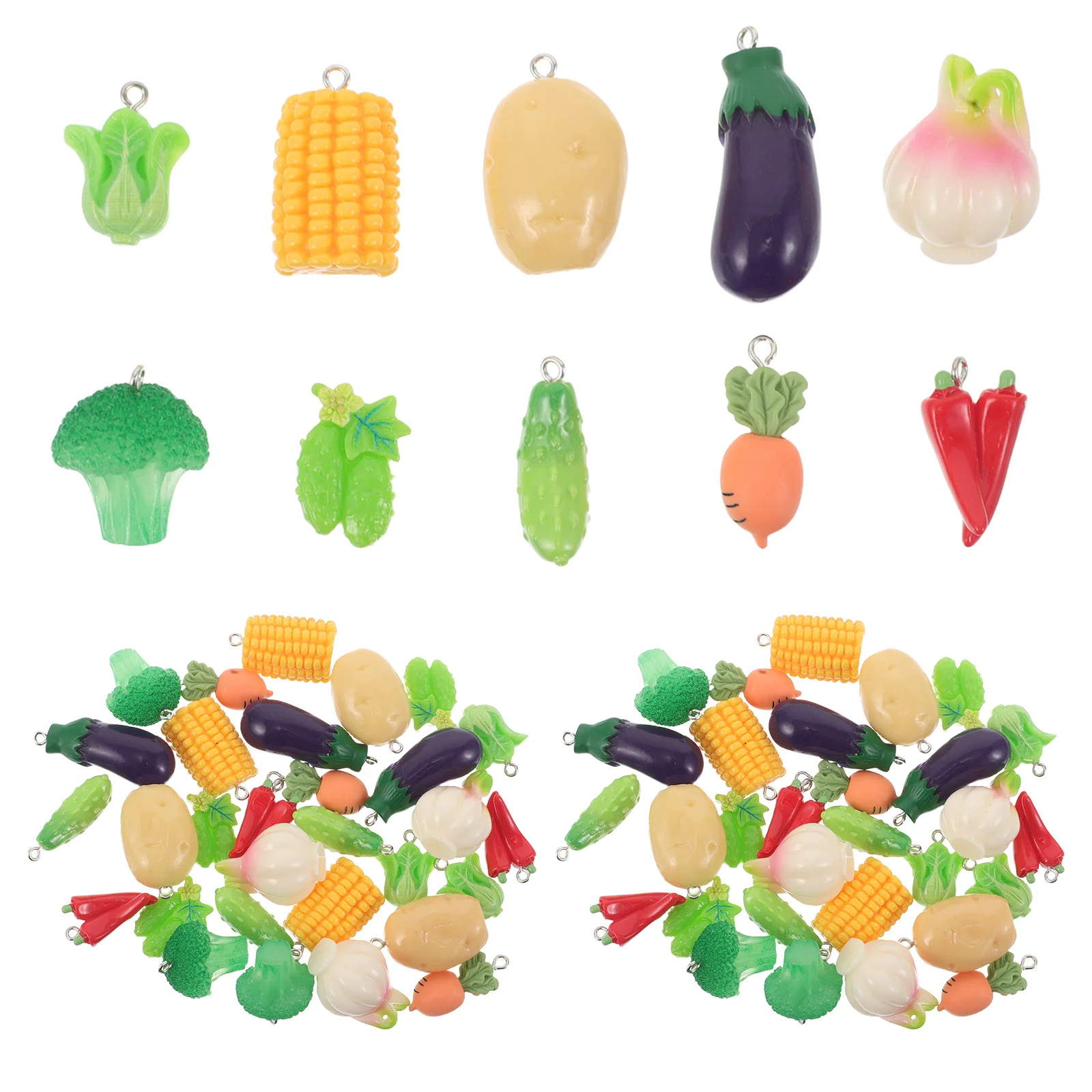 

30pcs Simulated Food Charms Resin Vegetable Pendants Mini Potatoes Corn Carrots Peppers Jewelry Making Accessories Diy Bracelet