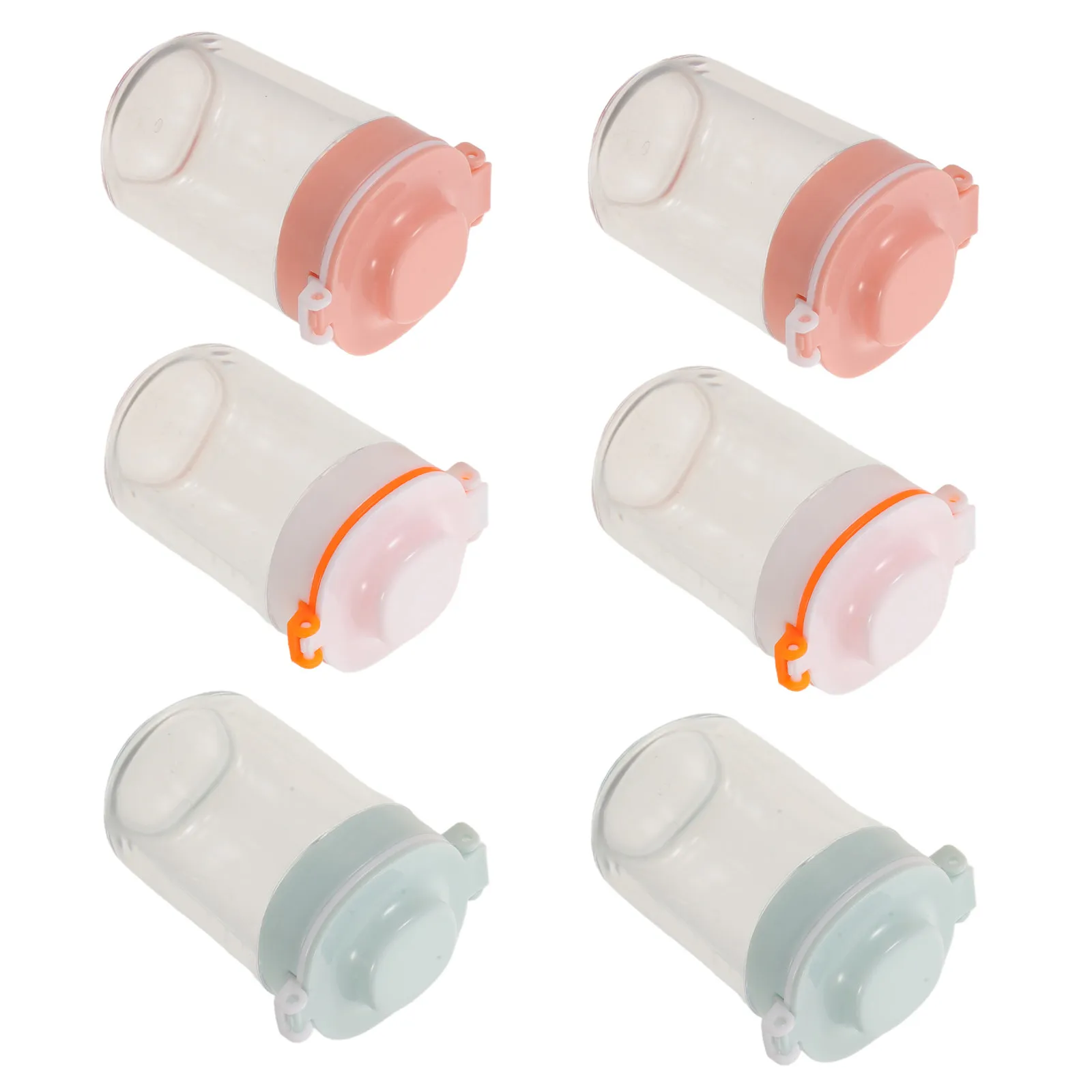 

6Pcs Portable Formula Dispenser with Dual Open Lid Airtight Seal for Travel Work Diaper Bag Compact Milk Powder Storage