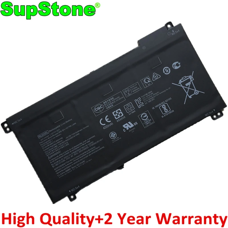 

SupStone New RU03XL Аккумулятор для ноутбука HP ProBook X360 440 G1,11 G3 G4,HSTNN-LB8K IB8P,L12717-1C1 171 541, L12791-855 48Wh