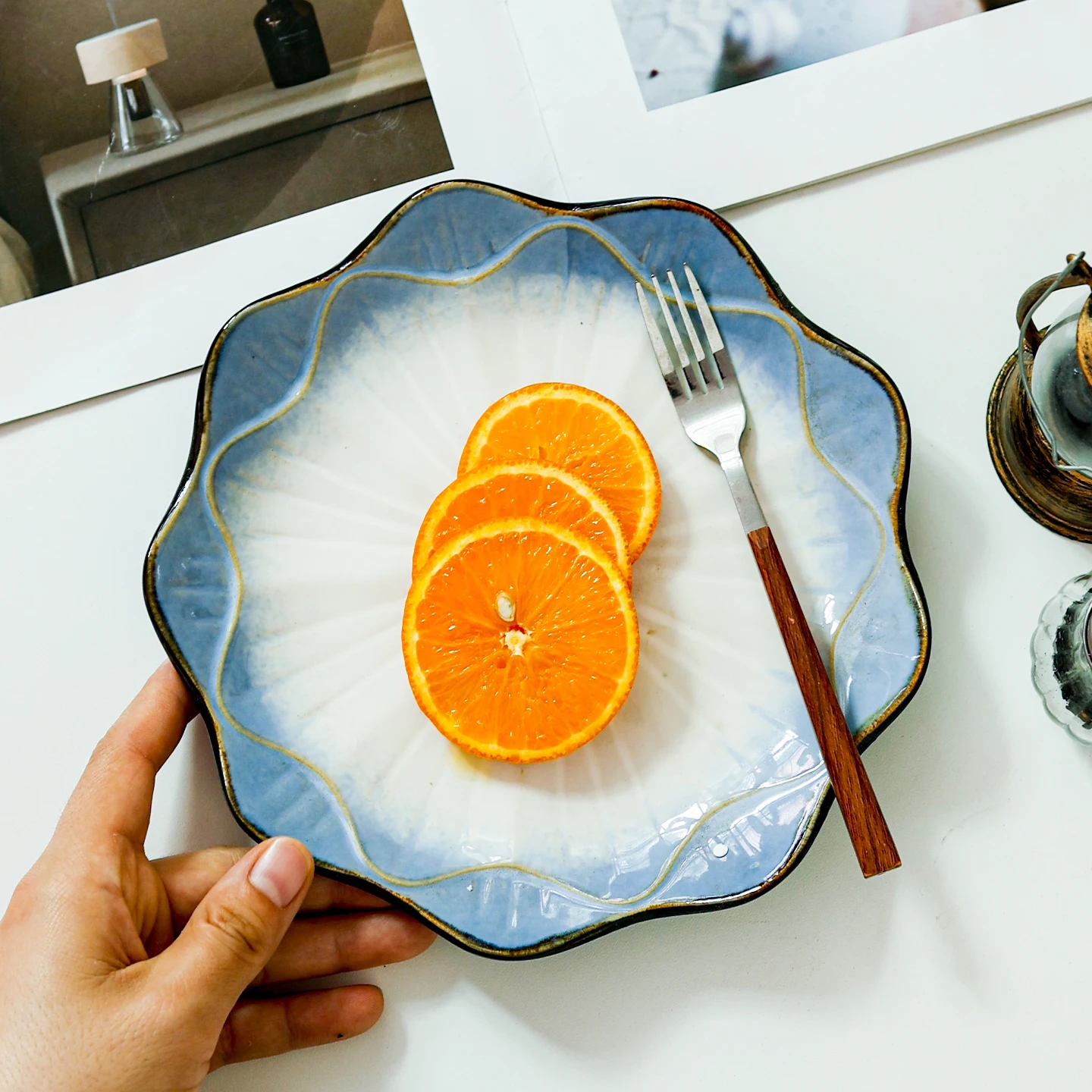 

UHome Creative Floral Patterned Diningware Relief Petal Di Cerc Underglaze Pasta Plate Slow Di Chinese Sle Dinner...